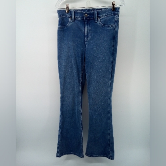 aerie 2022 Cotton Blend Elastic Waist Blue Denim Bootcut Jeans S - Picture 1 of 10